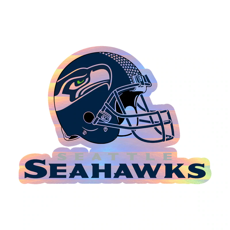 Seattle Seahawks Helmet - Image 1 - Holographic Vinyl Sticker - Custom Size