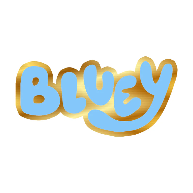 Bluey - Gold Chrome Vinyl Sticker - Custom Size