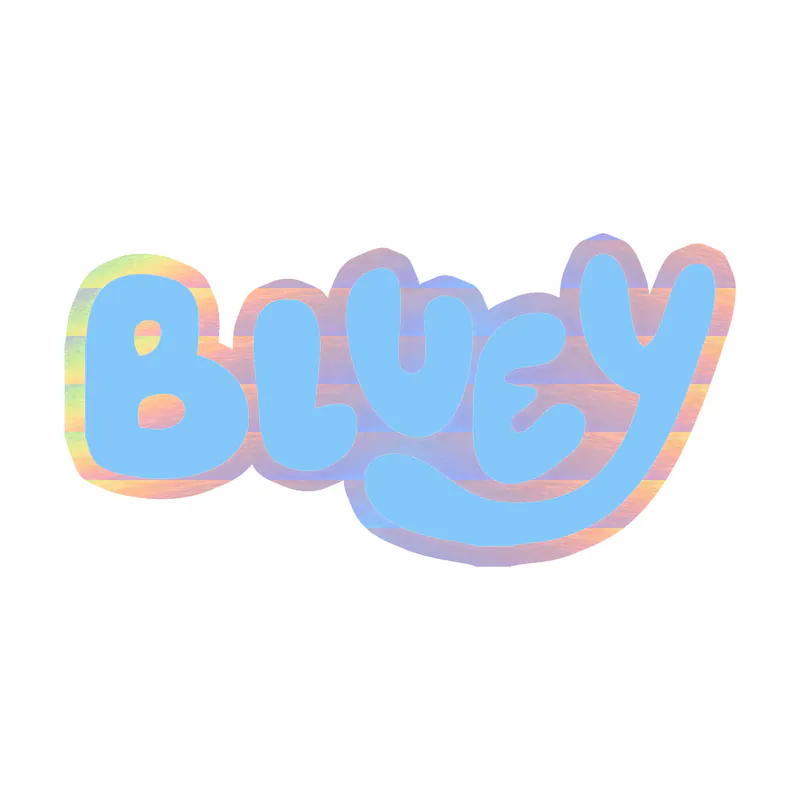 Bluey - Holographic Vinyl Sticker - Custom Size