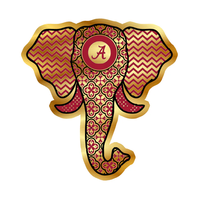 Alabama Crimson Tide - Image 16 - Gold Chrome Vinyl Decal - Custom Size
