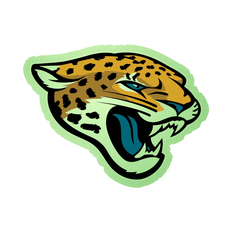 Jacksonville Jaguars - Jaguar Head - Glow in the Dark Vinyl Sticker - Custom Size