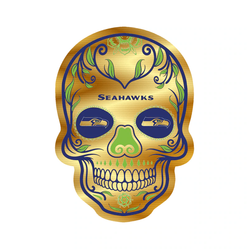 Seattle Seahawks - Image 1 - Gold Chrome Vinyl Sticker - Custom Size