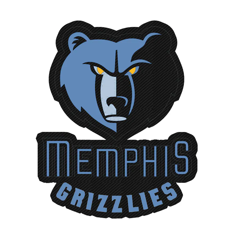 Memphis Grizzlies - Image 1 - Carbon Fiber Vinyl Sticker - Custom Size