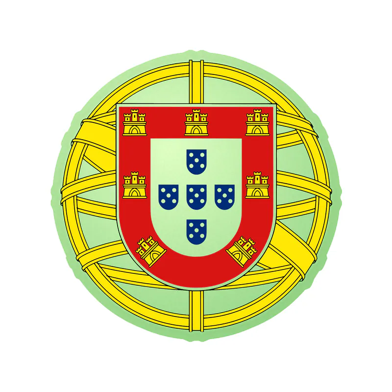 Portugal Coat of Arms Glow in the Dark Vinyl Decal - custom size