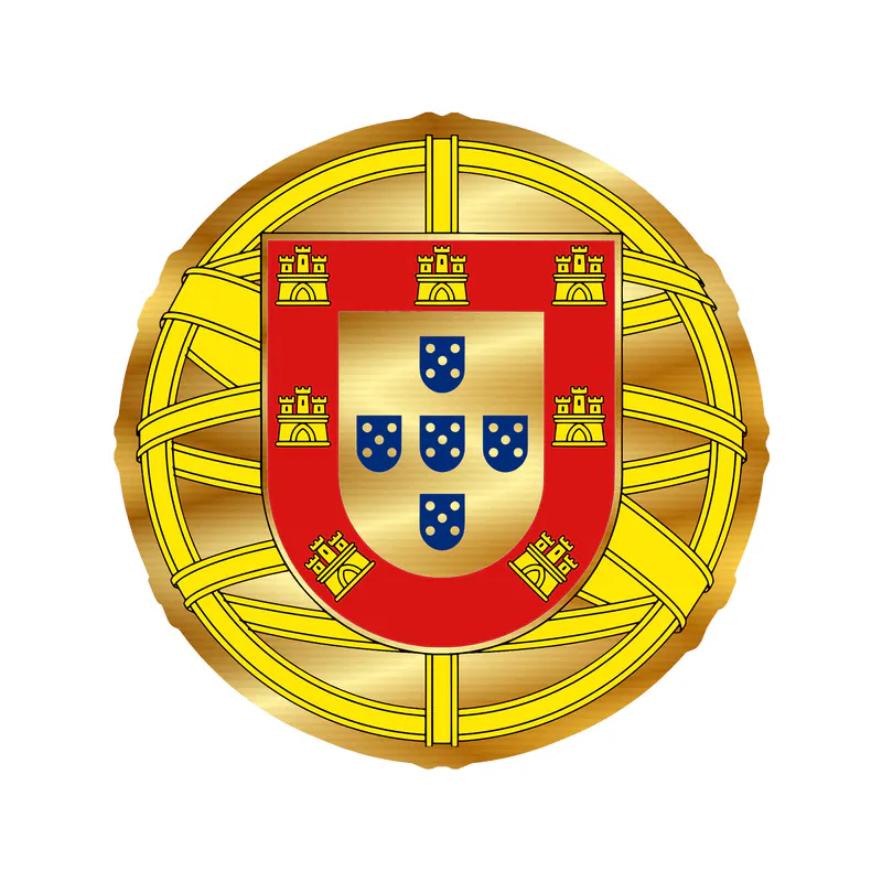 Portugal Coat of Arms Gold Chrome Vinyl Decal - custom size