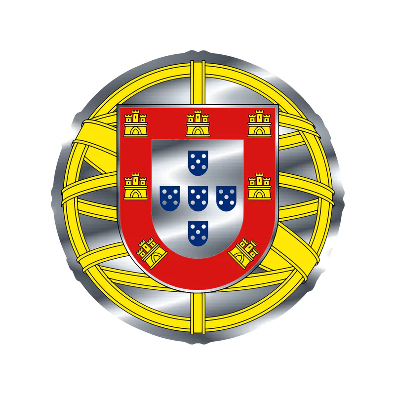 Portugal Coat of Arms Silver Chrome Vinyl Decal - custom size