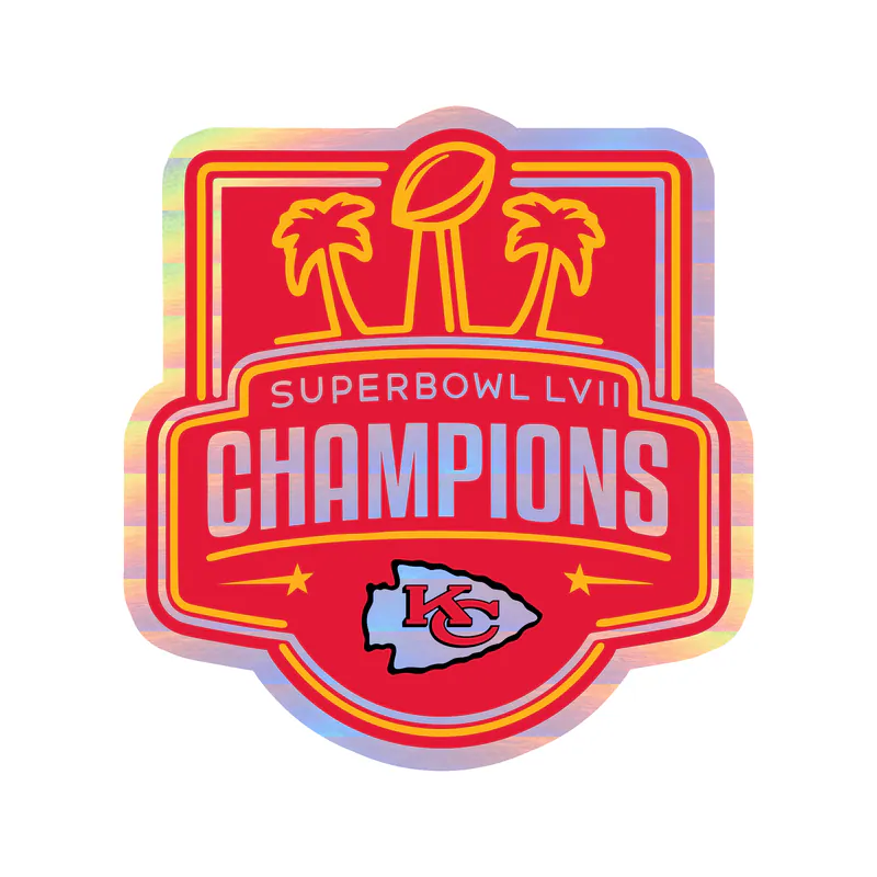 Kansas City Chiefs- Superbowl Champions - Image 2 - Holographic Vinyl Sticker - Custom Size