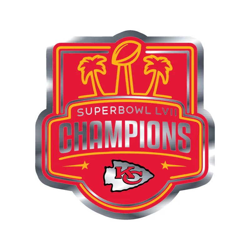Kansas City Chiefs- Superbowl Champions - Image 2 - Silver Chrome Vinyl Sticker - Custom Size