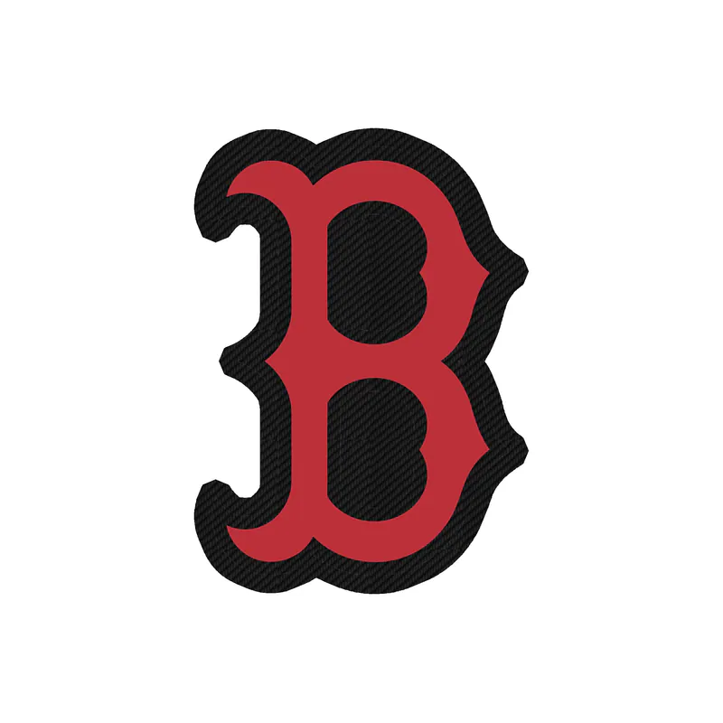 Boston Red Sox - Red B With Blue Outline - Carbon Fiber Vinyl Sticker - Custom Size