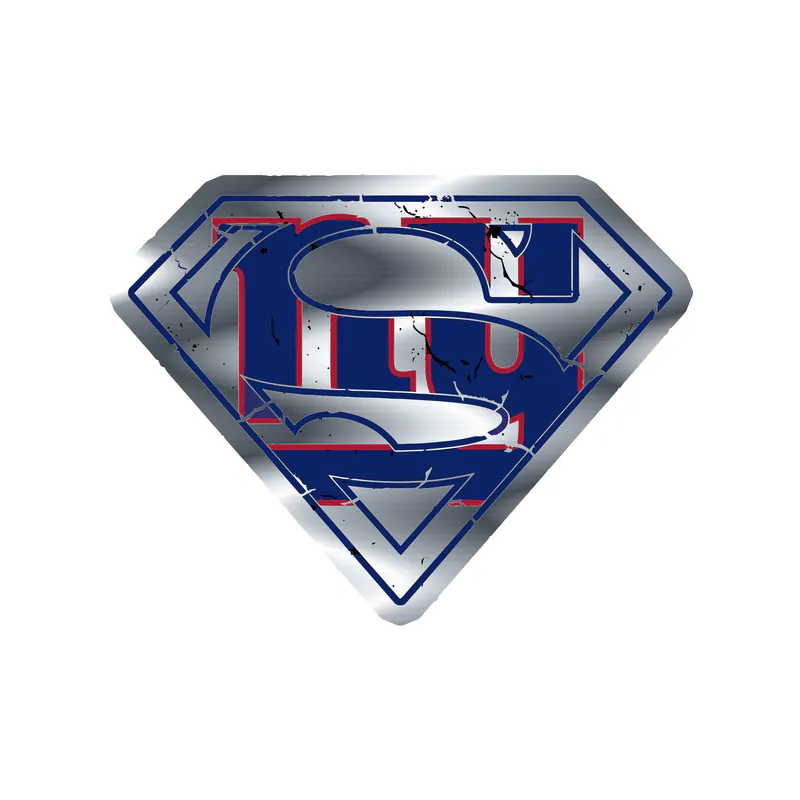 New York Giants - Superman NY - Silver Chrome Vinyl Sticker - Custom Size