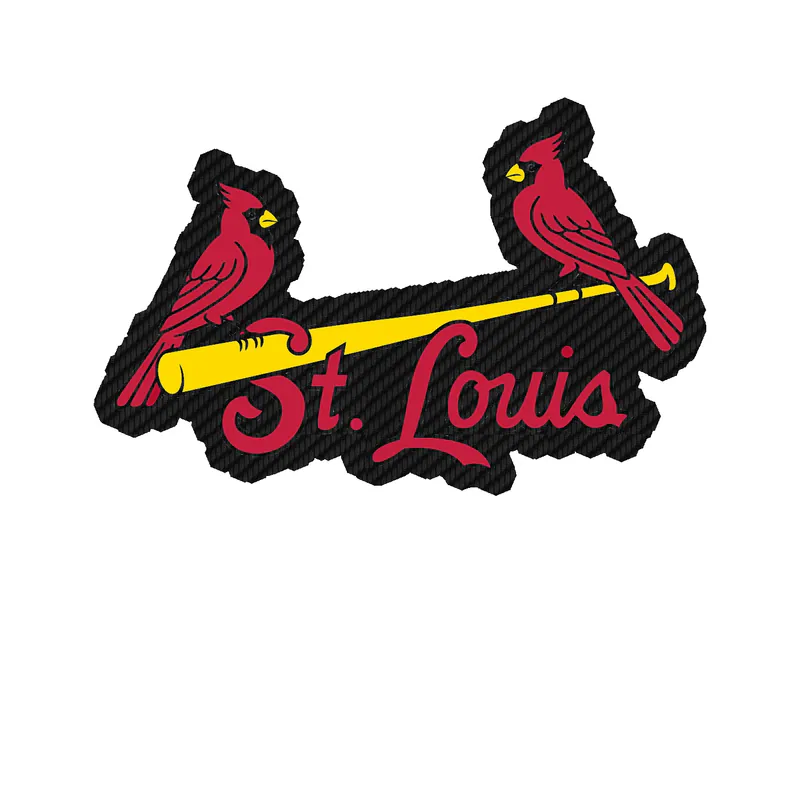 St. Louis Cardinals - 2 Birds With St. Louis - Carbon Fiber Vinyl Sticker - Custom Size