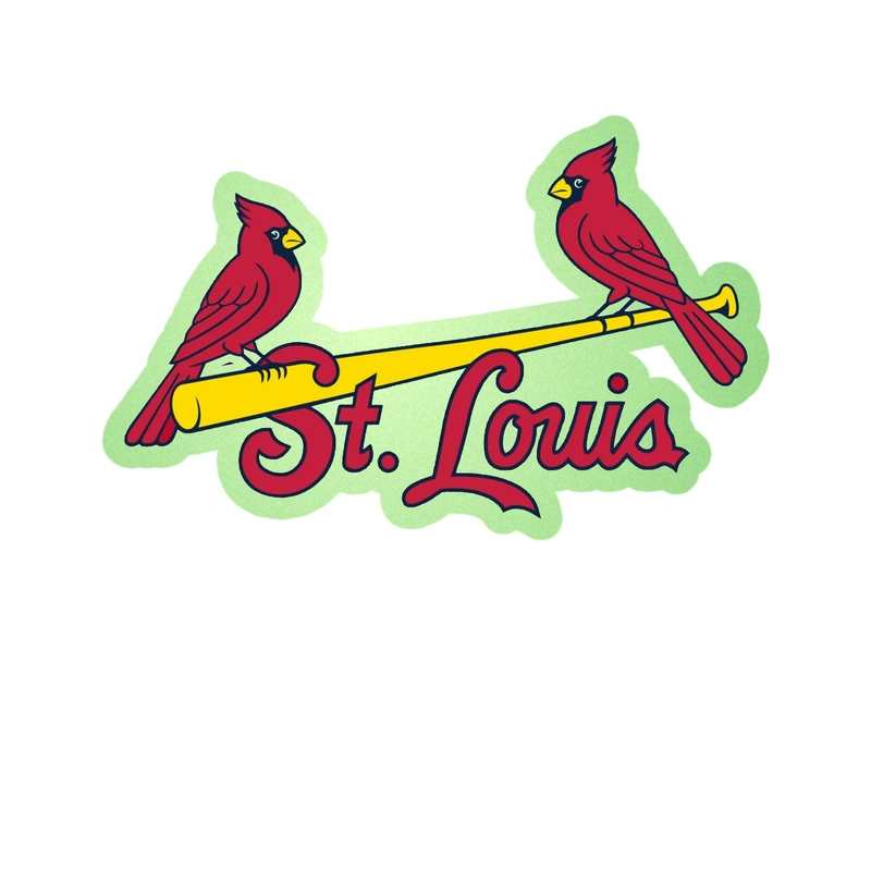St. Louis Cardinals - 2 Birds With St. Louis - Glow in the Dark Vinyl Sticker - Custom Size