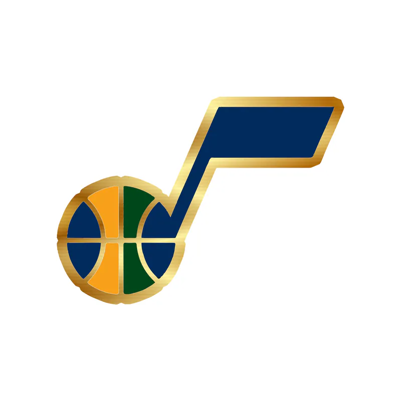 Utah Jazz - Image 4 - Gold Chrome Vinyl Sticker - Custom Size