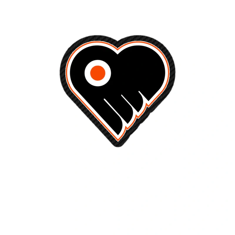 Philadelphia Flyers - Heart - Carbon Fiber Vinyl Sticker - Custom Size