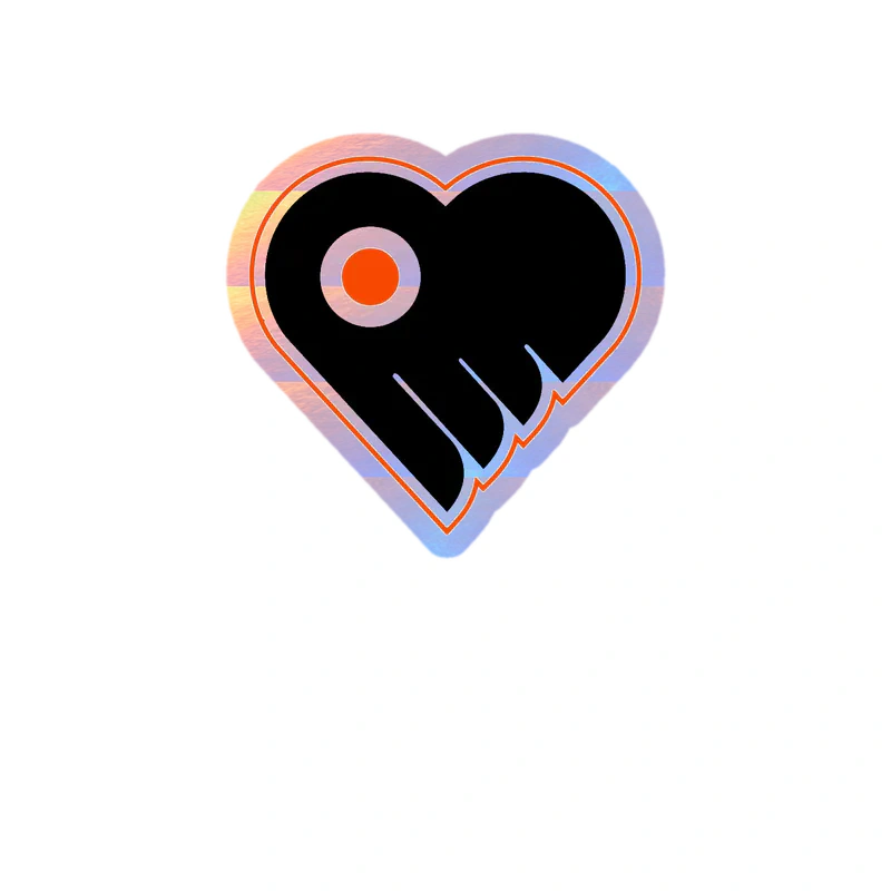 Philadelphia Flyers - Heart - Holographic Vinyl Sticker - Custom Size