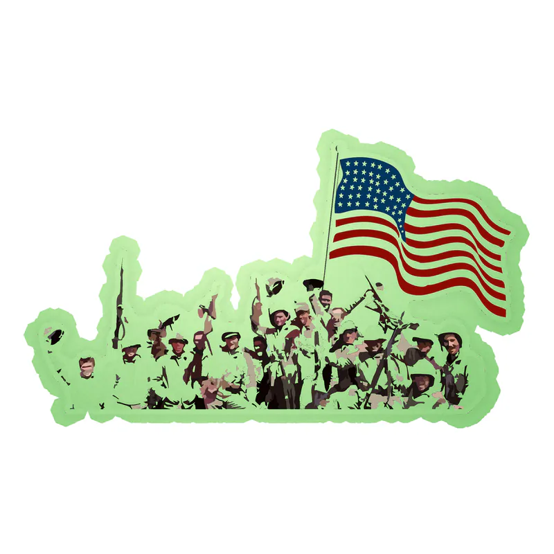 Iwo Jima Glow in the Dark Vinyl Decal