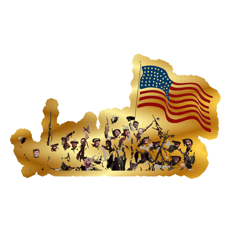 Iwo Jima Gold Chrome Vinyl Decal