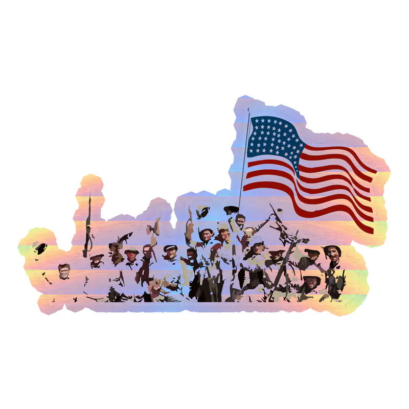 Iwo Jima Holographic Vinyl Decal
