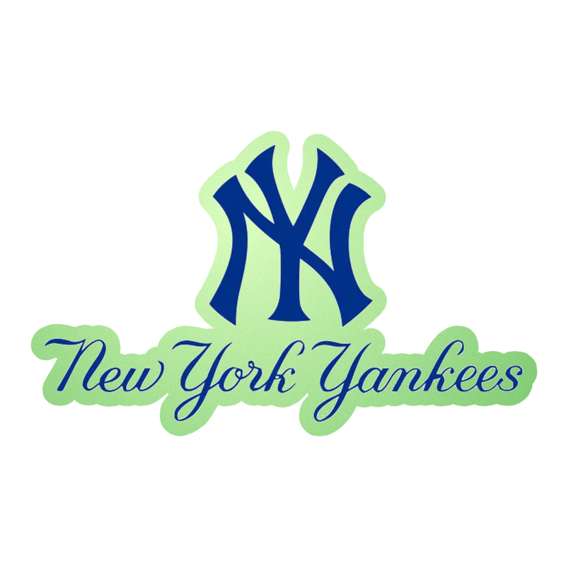 New York Yankees - Blue NY With Name - Glow in the Dark Vinyl Sticker - Custom Size