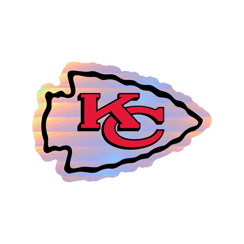 Kansas City Chiefs - White Arrow - Holographic Vinyl Sticker – Custom Size