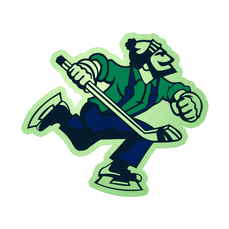 Vancouver Canucks - Guy -  Glow in the Dark Vinyl Sticker - Custom Size
