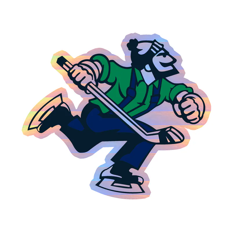 Vancouver Canucks - Guy -  Holographic Vinyl Sticker - Custom Size