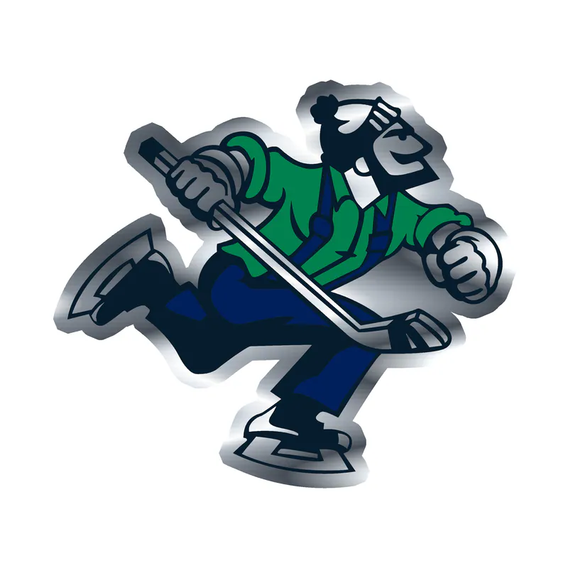 Vancouver Canucks - Guy -  Silver Chrome Vinyl Sticker - Custom Size
