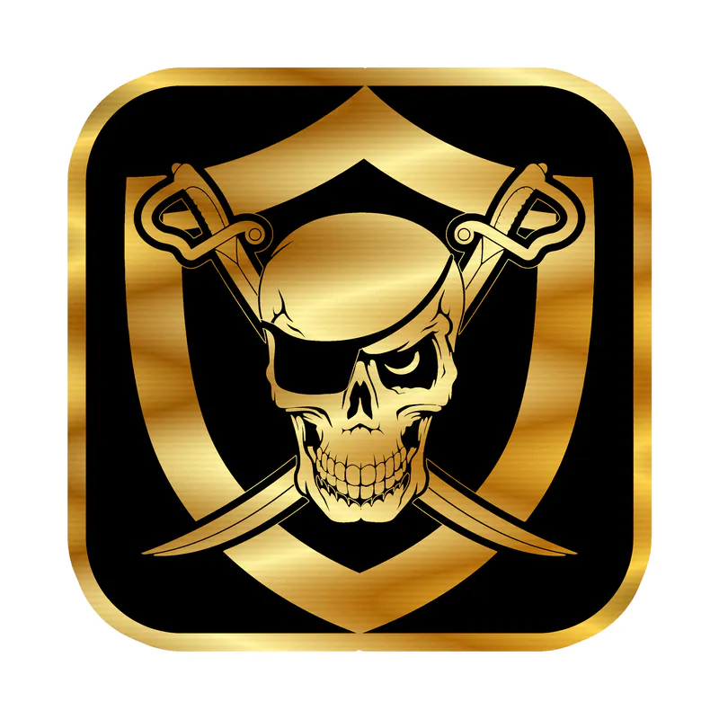 Las Vegas Raiders - Image 7 - Gold Chrome Vinyl Sticker - Custom Size