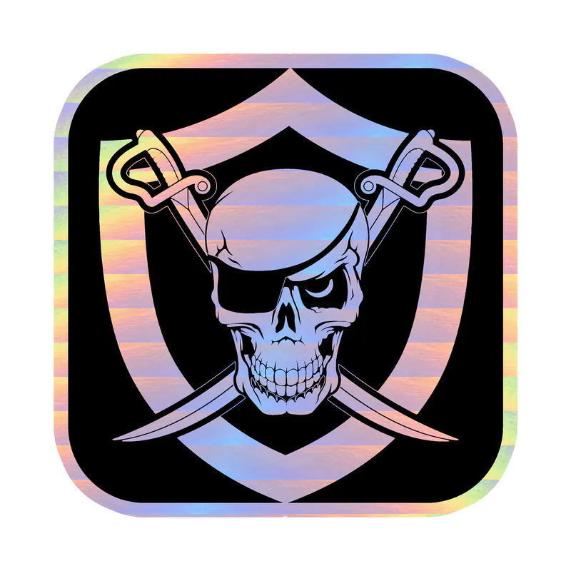 Las Vegas Raiders - Image 7 - Holographic Vinyl Sticker - Custom Size
