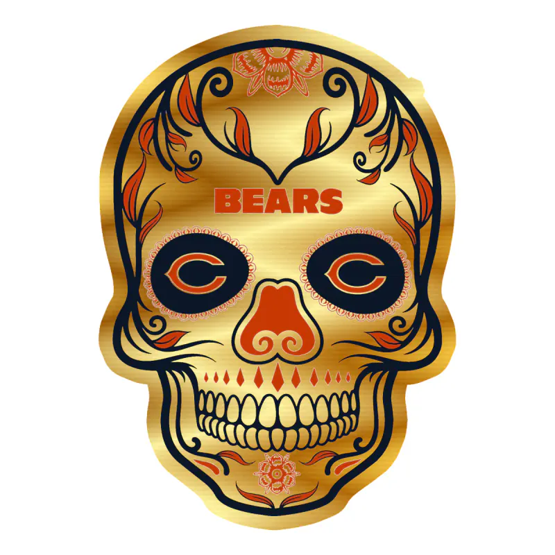 Chicago Bears- Gold Chrome Vinyl Sticker- Custom Size