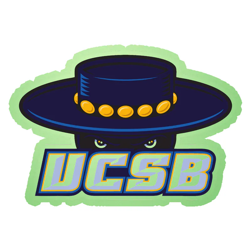 UCSB - Ole Head -  Glow in the Dark Vinyl Decal - Custom Size
