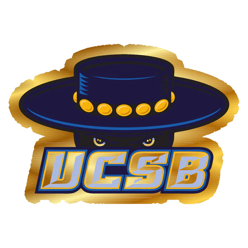UCSB - Ole Head -  Gold Chrome Vinyl Decal - Custom Size