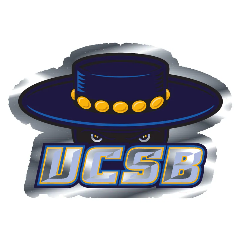 UCSB - Ole Head -  Silver Chrome Vinyl Decal - Custom Size