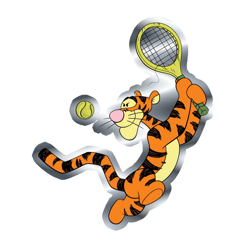 Winnie The Pooh - Tigger - Silver Chrome Vinyl Sticker - Custom Size