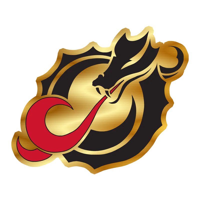 Minnesota State University- Moorhead Dragon - Gold Chrome Vinyl Sticker - Custom Size