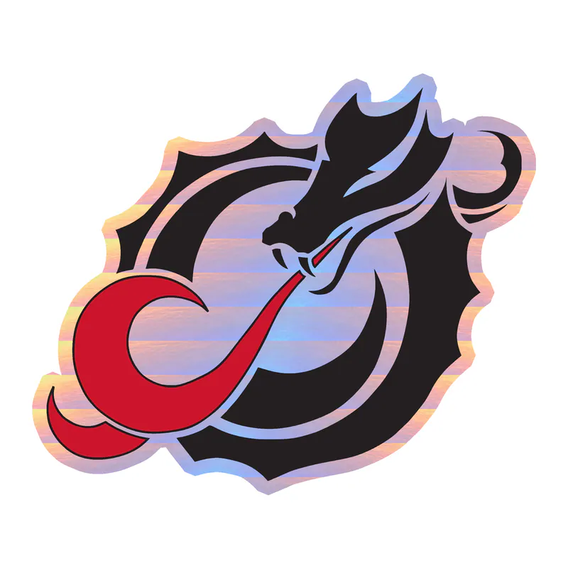 Minnesota State University- Moorhead Dragon - Holographic Vinyl Sticker - Custom Size