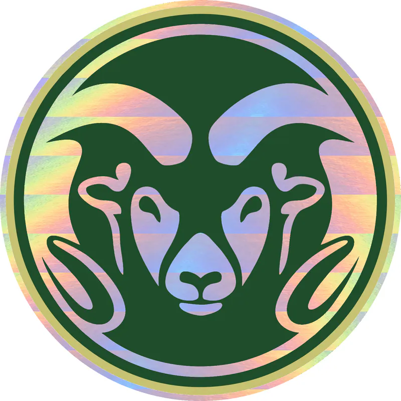 Colorado State Rams - Image 1 - Holographic Vinyl Decal - Custom Size