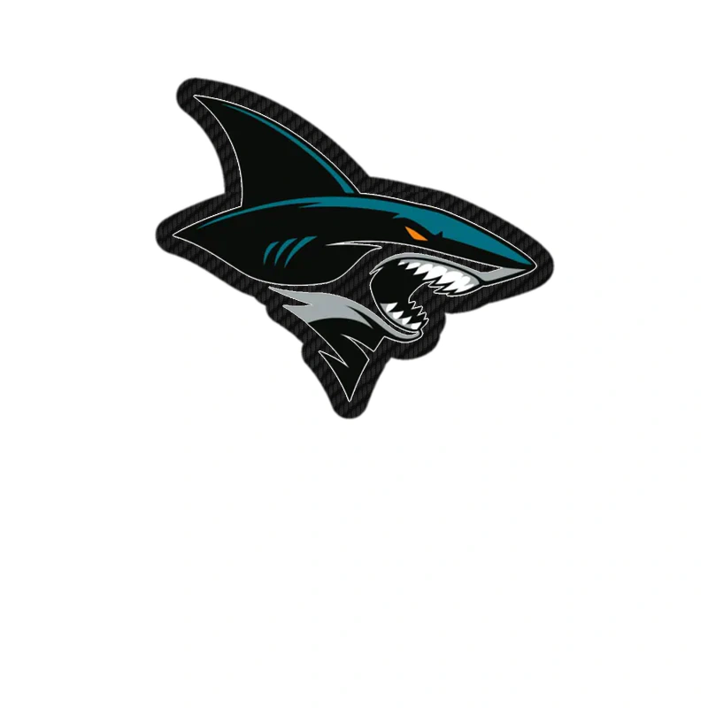San Jose Sharks - Shark Head - Carbon Fiber Vinyl Sticker - Custom Size