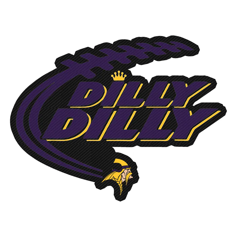 Minnesota Vikings - Dilly Dilly - Carbon Fiber Vinyl Sticker - Custom Size