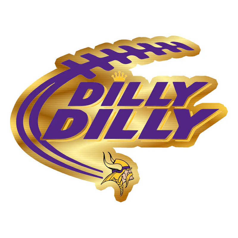 Minnesota Vikings - Dilly Dilly - Gold Chrome Vinyl Sticker - Custom Size