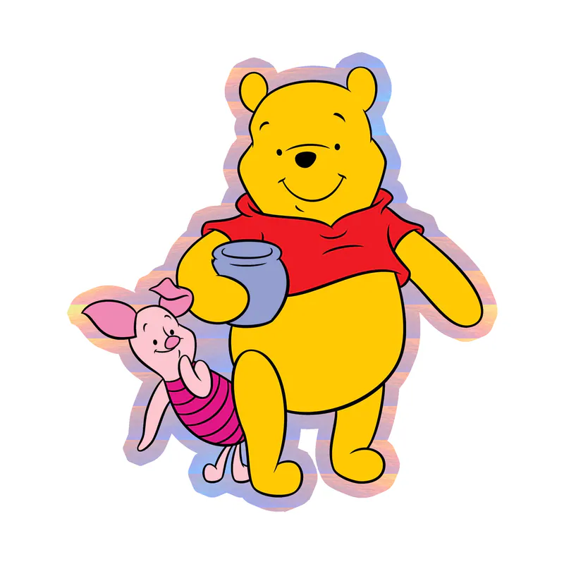 Winnie The Pooh - Pooh And Piglet - Holographic Vinyl Sticker - Custom Size
