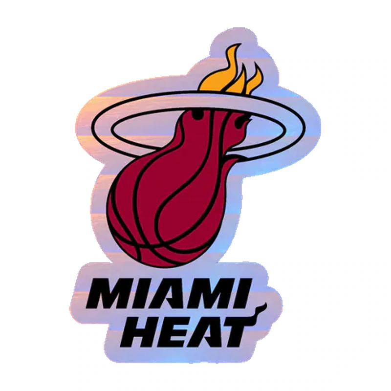 Miami Heat - Image 8 - Holographic Vinyl Sticker - Custom Size