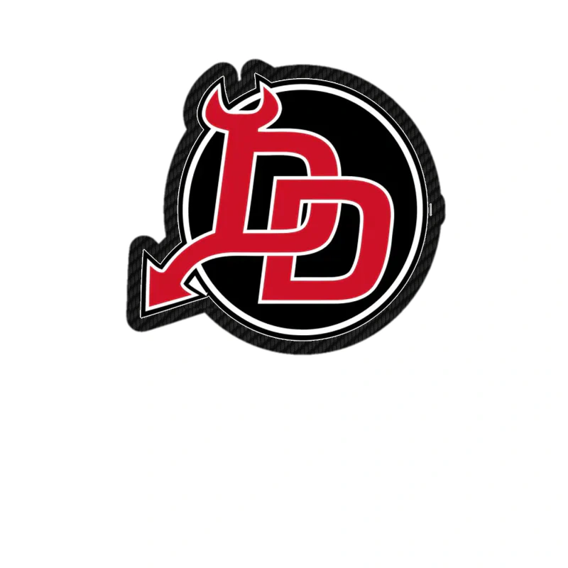 New Jersey Devils - Black Circle With 2 D - Carbon Fiber Vinyl Sticker - Custom Size