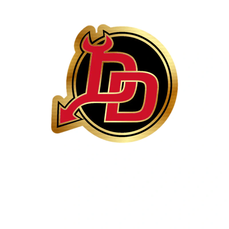 New Jersey Devils - Black Circle With 2 D - Gold Chrome Vinyl Sticker - Custom Size
