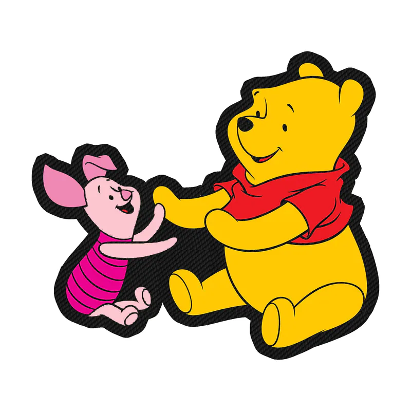 Winnie The Pooh - Pooh And Piglet - Carbon Fiber Vinyl Sticker - Custom Size