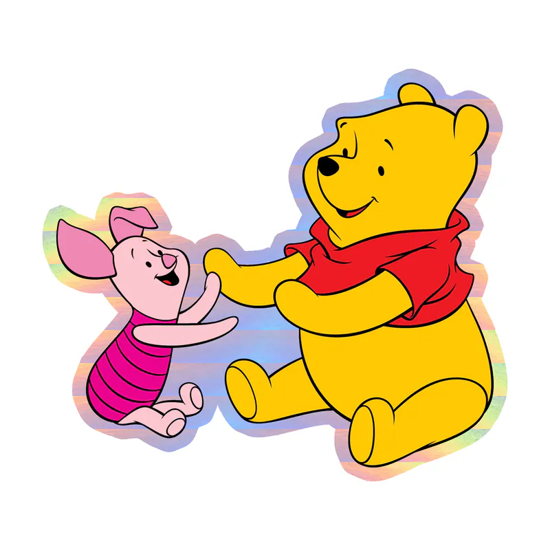 Winnie The Pooh - Pooh And Piglet - Holographic Vinyl Sticker - Custom Size