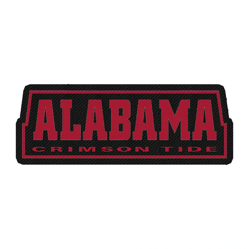 Alabama Crimson Tide - Black with Crimson Lettering - Carbon Fiber Vinyl Decal - Custom Size