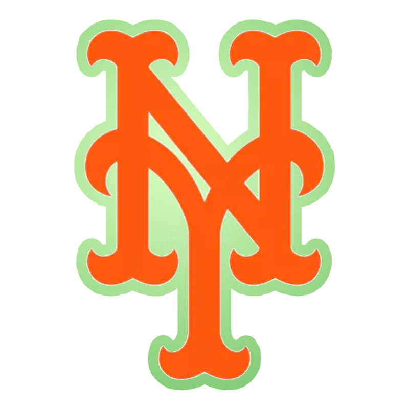 New York Mets - Orange NY - Glow in the Dark Vinyl Sticker - Custom Size