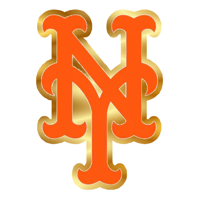 New York Mets - Orange NY - Gold Chrome Vinyl Sticker - Custom Size