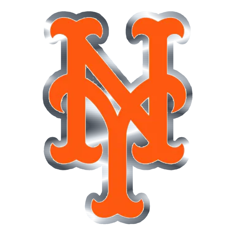 New York Mets - Orange NY - Silver Chrome Vinyl Sticker - Custom Size